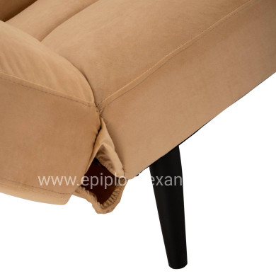 ΚΑΝΑΠΕΣ ΚΡΕΒΑΤΙ 3ΘΕΣΙΟΣ ΑΠΟ ΒΕΛΟΥΔΟ ΜΠΕΖ HM3167.07 182Χ80Χ88Υ εκ.