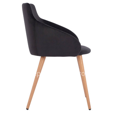 ΠΟΛΥΘΡΟΝΑΚΙ IVY ΒΕΛΟΥΔΟ ΜΑΥΡΟ ΚΑΙ ΜΕΤΑΛΛΙΚΑ ΠΟΔΙΑ HM8546.04 53x55x79 εκ.