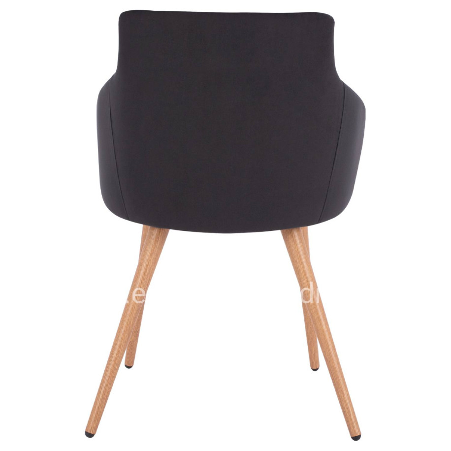 ΠΟΛΥΘΡΟΝΑΚΙ IVY ΒΕΛΟΥΔΟ ΜΑΥΡΟ ΚΑΙ ΜΕΤΑΛΛΙΚΑ ΠΟΔΙΑ HM8546.04 53x55x79 εκ.