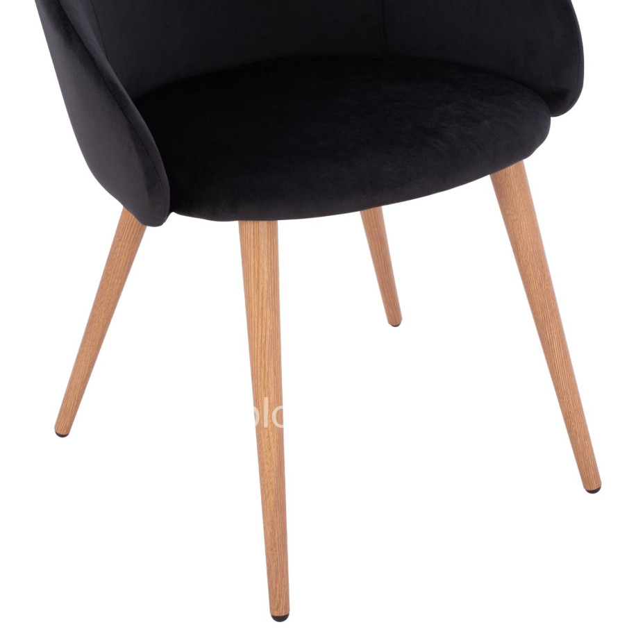 ΠΟΛΥΘΡΟΝΑΚΙ IVY ΒΕΛΟΥΔΟ ΜΑΥΡΟ ΚΑΙ ΜΕΤΑΛΛΙΚΑ ΠΟΔΙΑ HM8546.04 53x55x79 εκ.