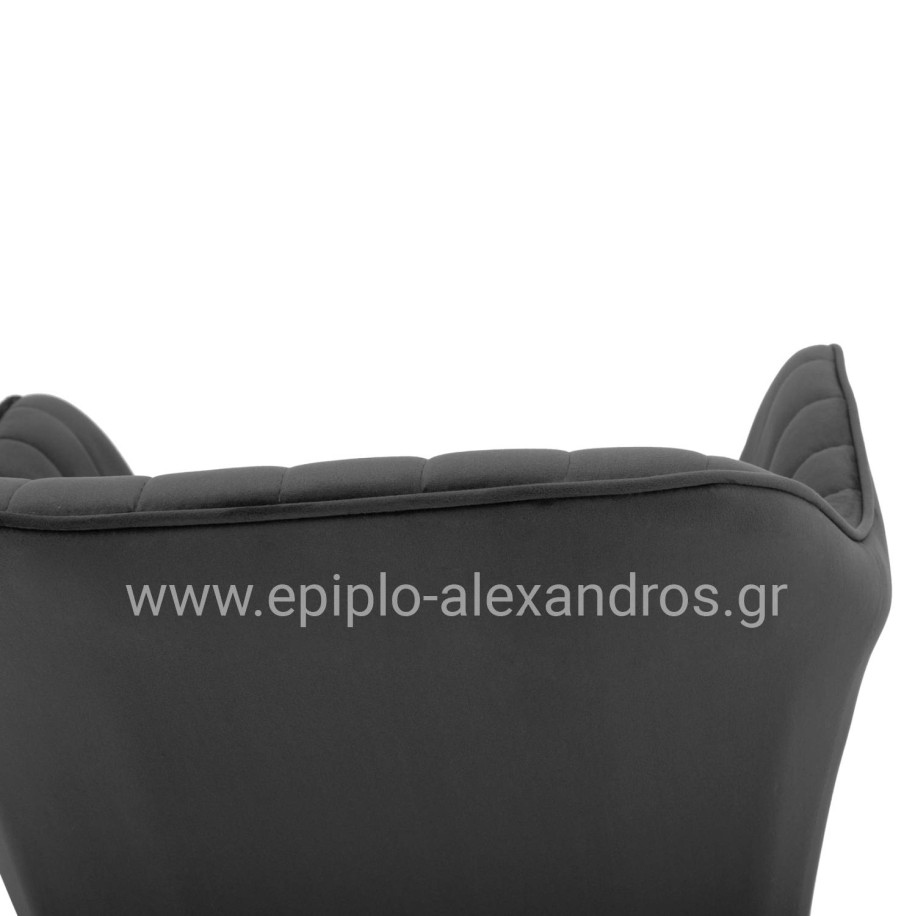 ΠΟΛΥΘΡΟΝΑΚΙ SAWYER ΒΕΛΟΥΔΟ ΓΚΡΙ ΜΕ ΜΑΥΡΑ ΠΟΔΙΑ HM8523.11 53x60x76Y εκ.