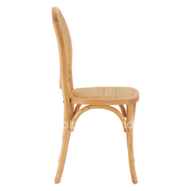 ΚΑΡΕΚΛΑ ΞΥΛΙΝΗ TINSLEY ΜΕ ΟΒΑΛ ΠΛΑΤΗ ΚΑΙ ΠΛΕΞΗ RATTAN ΣΕ ΦΥΣΙΚΗ ΑΠΟΧΡΩΣΗ HM8745.01 45x50x97 εκ.