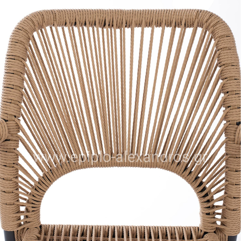 ΠΟΛΥΘΡΟΝΑ ΑΛΟΥΜΙΝΙΟΥ NOJO HM5771.02 ΓΚΡΙ ΜΕ P.E.TWIST RATTAN ΜΠΕΖ 55x63x82Y εκ.