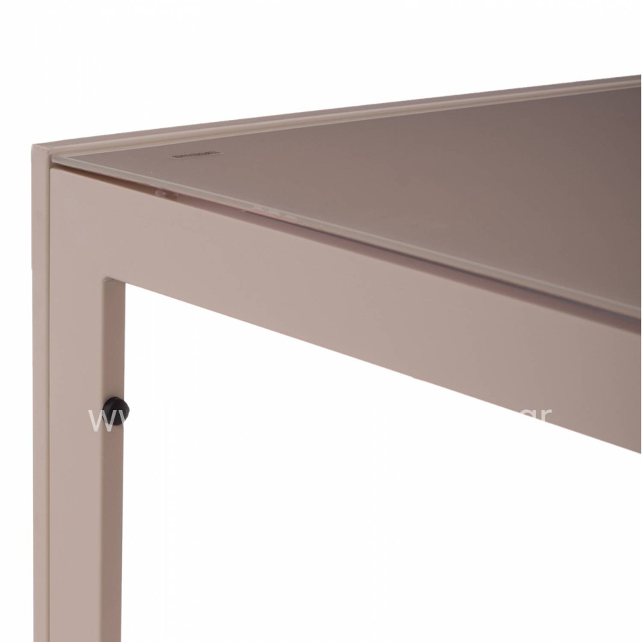 ΤΡΑΠΕΖΙ ΜΕΤΑΛΛΙΚΟ OFER ΟΡΘΟΓΩΝΙΟ ΚΑΠΟΥΤΣΙΝΟ ΜΕ ΓΥΑΛΙ ΚΑΠΟΥΤΣΙΝΟ 150X90Χ75Υεκ. HM5767.04