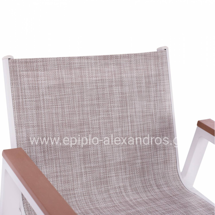 ΣΚΑΜΠΟ ΜΠΑΡ ΑΛΟΥΜΙΝΙΟΥ ΛΕΥΚΟ ΜΕ POLYWOOD 52 x 58 x 108 εκ. HM5790.01