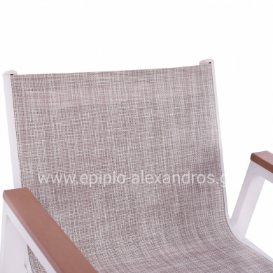 ΣΚΑΜΠΟ ΜΠΑΡ ΑΛΟΥΜΙΝΙΟΥ ΛΕΥΚΟ ΜΕ POLYWOOD 52 x 58 x 108 εκ. HM5790.01