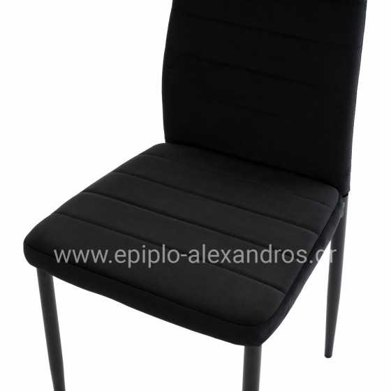 METAL CHAIR HM0037.34 BLACK VELVET WITH METAL FRAME K/D
