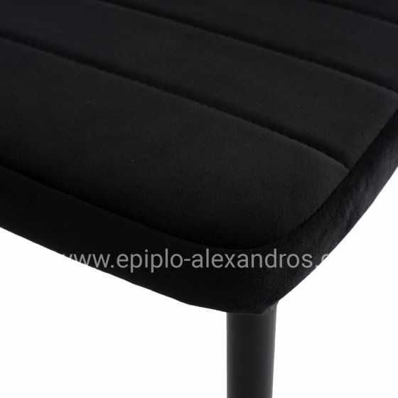 METAL CHAIR HM0037.34 BLACK VELVET WITH METAL FRAME K/D