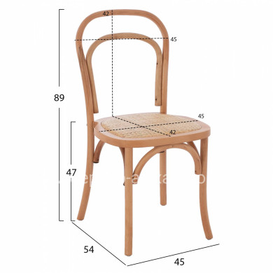 ΞΥΛΙΝΗ ΚΑΡΕΚΛΑ ΒΙΕΝΝΗΣ ALIYAH ΣΤΟΙΒΑΖΟΜΕΝΗ ΑΠΟ ΞΥΛΟ ΟΞΙΑΣ ΣΕ ΦΥΣΙΚΟ HM8644.01 45x54x89 εκ.