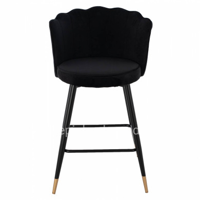 ΣΚΑΜΠΟ ΜΕΣΑΙΟΥ ΥΨΟΥΣ HM8736.04 VESNA ΒΕΛΟΥΔΟ ΜΑΥΡΟ ΜΕ ΜΕΤΑΛΛΙΚΟ ΣΚΕΛΕΤΟ 50x50x90 εκ.