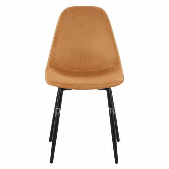 CHAIR LEONARDO VELVET GOLD WITH METAL LEGS 45x47x87Y cm. ΗΜ00100.09