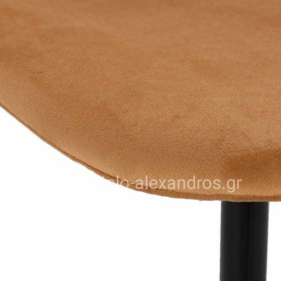CHAIR LEONARDO VELVET GOLD WITH METAL LEGS 45x47x87Y cm. ΗΜ00100.09
