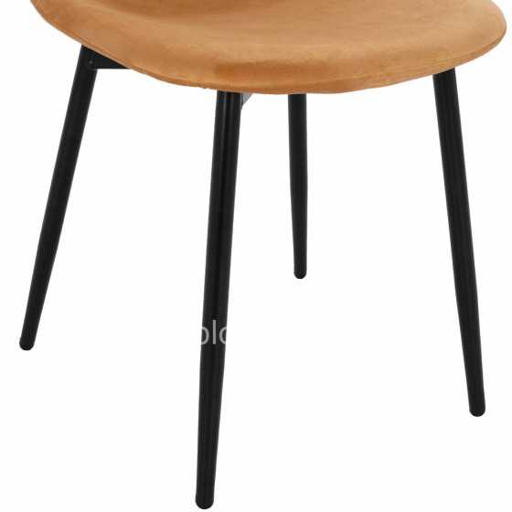 CHAIR LEONARDO VELVET GOLD WITH METAL LEGS 45x47x87Y cm. ΗΜ00100.09