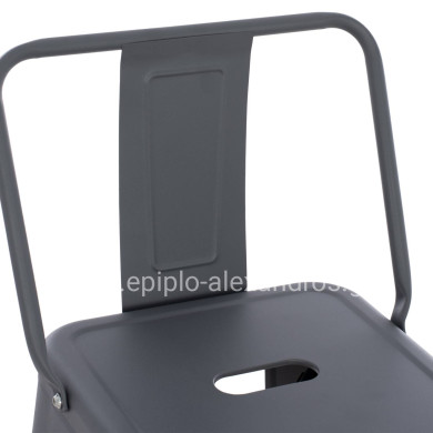 ΣΚΑΜΠΟ BAR ΜΕΤΑΛΛΙΚΟ HM8643.10 MELITA ME ΠΛΑΤΗ ΓΚΡΙ 43Χ43Χ100Υεκ.