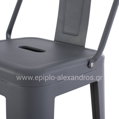 ΣΚΑΜΠΟ BAR ΜΕΤΑΛΛΙΚΟ HM8643.10 MELITA ME ΠΛΑΤΗ ΓΚΡΙ 43Χ43Χ100Υεκ.