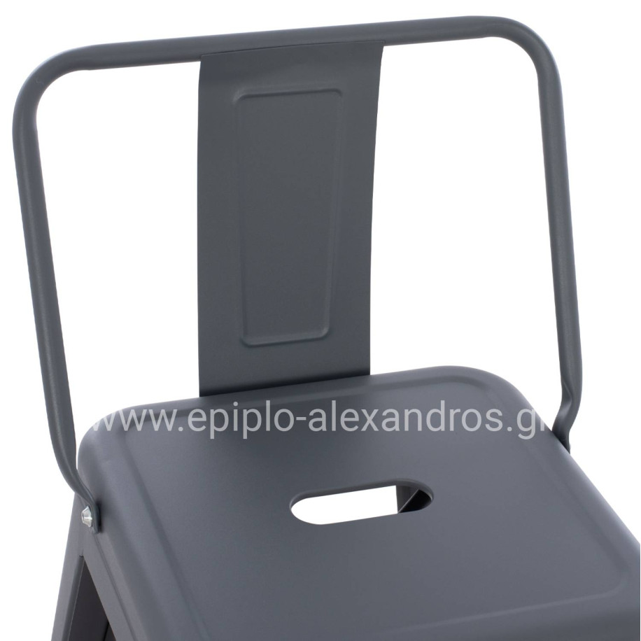 ΣΚΑΜΠΟ ΜΕΣΑΙΟΥ ΥΨΟΥΣ ΜΕΤΑΛΛΙΚΟ MELITA ΣΕ ΓΚΡΙ HM8574.10 42x42x98 cm.