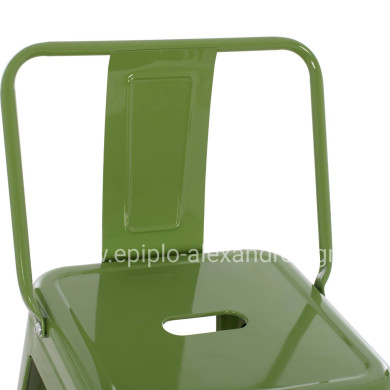 ΣΚΑΜΠΟ BAR ΜΕΤΑΛΛΙΚΟ MELITA ME ΠΛΑΤΗ ΣΕ LIGHT OLIVE GREEN HM8643.13 43Χ43Χ100Yεκ.