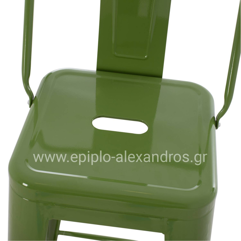 ΣΚΑΜΠΟ BAR ΜΕΤΑΛΛΙΚΟ MELITA ME ΠΛΑΤΗ ΣΕ LIGHT OLIVE GREEN HM8643.13 43Χ43Χ100Yεκ.