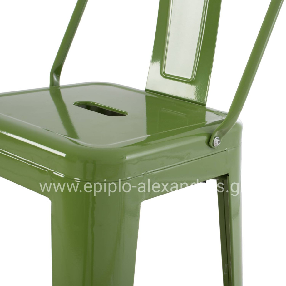 ΣΚΑΜΠΟ BAR ΜΕΤΑΛΛΙΚΟ MELITA ME ΠΛΑΤΗ ΣΕ LIGHT OLIVE GREEN HM8643.13 43Χ43Χ100Yεκ.