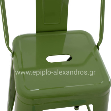 ΣΚΑΜΠΟ ΜΕΣΑΙΟΥ ΥΨΟΥΣ ΜΕΤΑΛΛΙΚΟ MELITA ΣΕ LIGHT OLIVE GREEN HM8574.13 42x42x98 εκ.