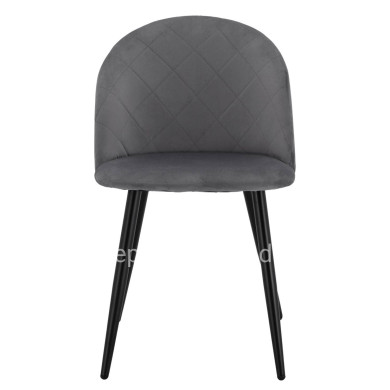 ΚΑΡΕΚΛΑ ODED ΜΕ ΜΕΤΑΛΛΙΚΑ ΜΑΥΡΑ ΠΟΔΙΑ & ΒΕΛΟΥΔΟ ΓΚΡΙ HM8731.11 49x57x79Υ εκ.