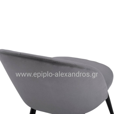 ΚΑΡΕΚΛΑ ODED ΜΕ ΜΕΤΑΛΛΙΚΑ ΜΑΥΡΑ ΠΟΔΙΑ & ΒΕΛΟΥΔΟ ΓΚΡΙ HM8731.11 49x57x79Υ εκ.