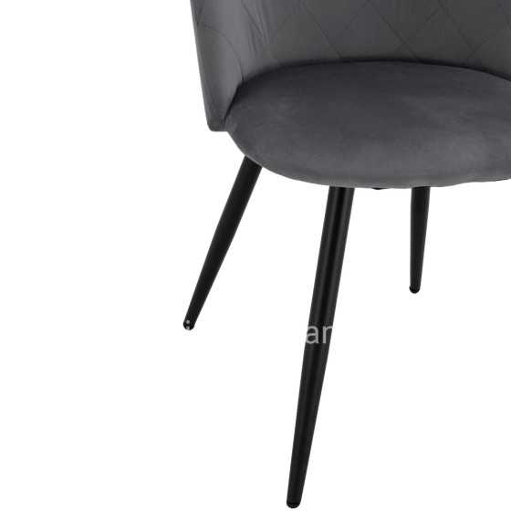 Dining Chair HM8731.11 with metallic legs & Grey velvet