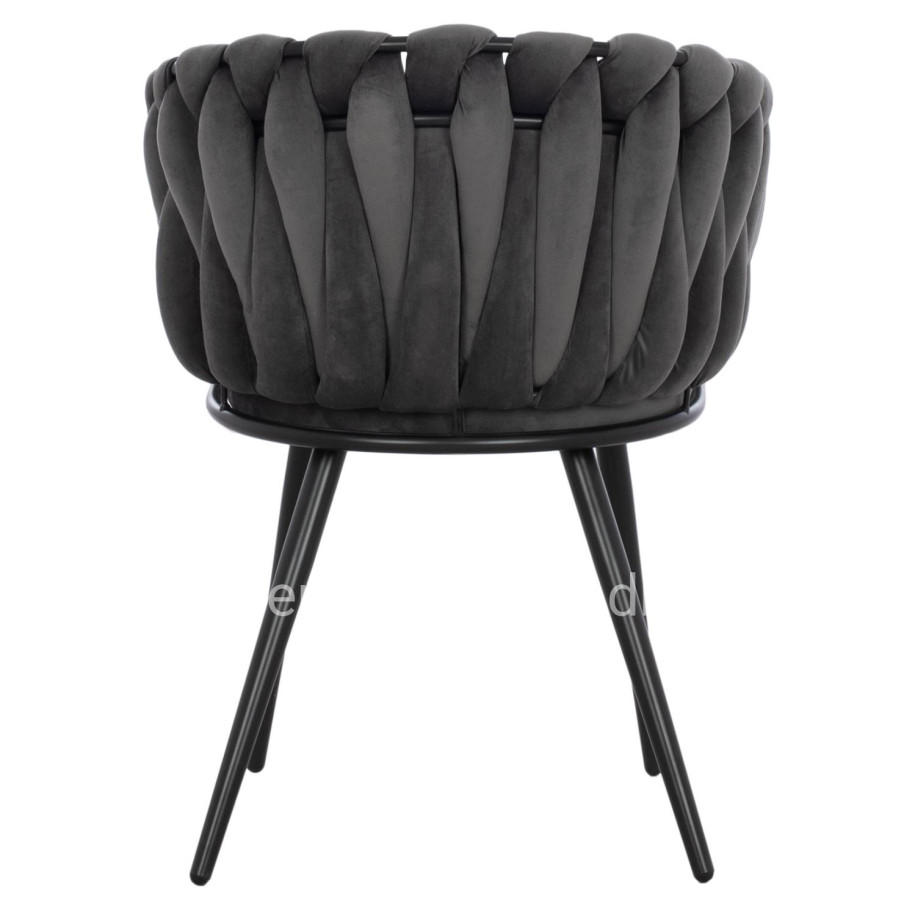 ΠΟΛΥΘΡΟΝΑΚΙ LUANDA ΒΕΛΟΥΔΟ ΓΚΡΙ ΚΑΙ ΜΕΤΑΛΛΙΚΑ ΠΟΔΙΑ HM8741.01 60x54x78 εκ.