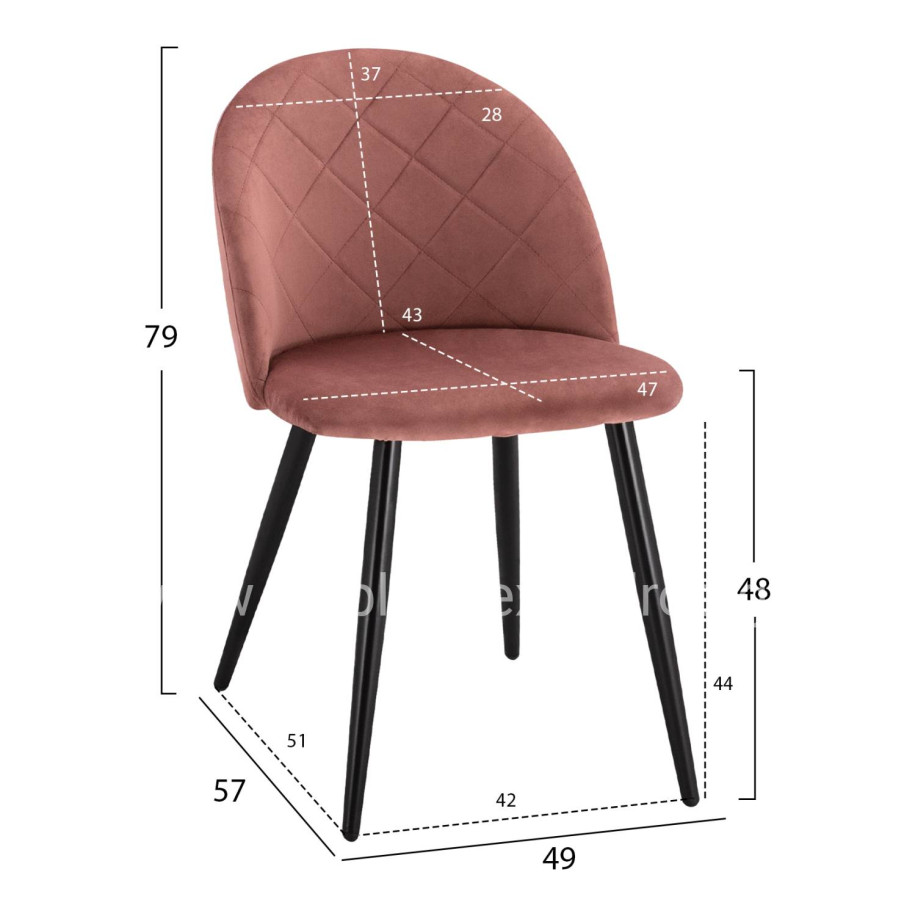 ΚΑΡΕΚΛΑ ODED ΜΕ ΜΕΤΑΛΛΙΚΑ ΜΑΥΡΑ ΠΟΔΙΑ & ΒΕΛΟΥΔΟ ΣΑΠΙΟ ΜΗΛΟ HM8731.12 49x57x79Υ εκ.