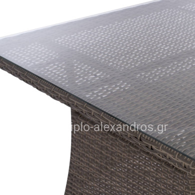 ΤΡΑΠΕΖΙ ΜΕΤΑΛΛΙΚΟ MINSK RATTAN ΓΚΡΙ HM5507.01 150x90x75Υ εκ.