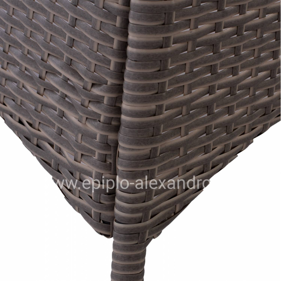 ΤΡΑΠΕΖΙ ΜΕΤΑΛΛΙΚΟ MILITARY RATTAN ΓΚΡΙ HM5141.31 120x70x75Υ εκ.