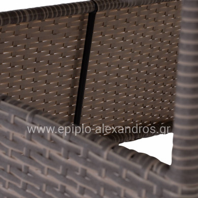 ΤΡΑΠΕΖΙ ΜΕΤΑΛΛΙΚΟ MILITARY RATTAN ΓΚΡΙ HM5141.31 120x70x75Υ εκ.