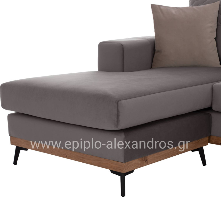 ΚΑΝΑΠΕΣ ΓΩΝΙΑ ΑΝΑΣΤΡΕΨΙΜΗ PORTOFINO ΥΦΑΣΜΑ ΑΛΕΚΙΑΣΤΟ ΓΚΡΙ 240x165x92Υεκ. HM3252.01