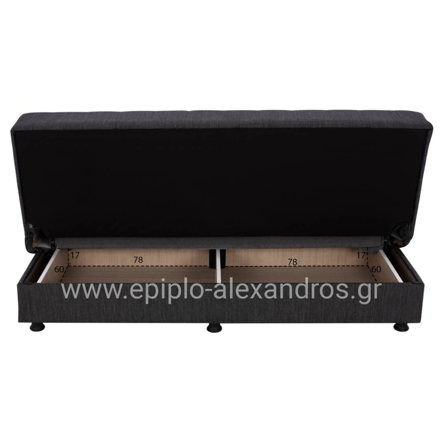 ΚΑΝΑΠΕΣ ΚΡΕΒΑΤΙ ΤΡΙΘΕΣΙΟΣ ΓΚΡΙ HM3239.03 180x72x77 εκ.