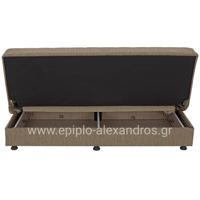 ΚΑΝΑΠΕΣ ΚΡΕΒΑΤΙ ANDRI ΤΡΙΘΕΣΙΟΣ ΚΑΦΕ HM3239.02 180x72x77Υ εκ.