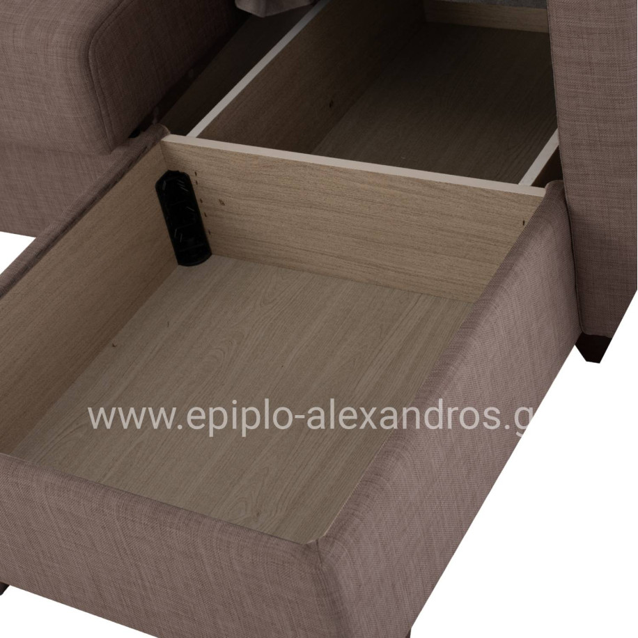 ΚΑΝΑΠΕΣ ΚΡΕΒΑΤΙ GHUFRAN ΓΩΝΙΑ ΑΝΑΣΤΡΕΨΙΜΗ ΚΑΦΕ HM3244.02 ΜΕ ΑΠΟΘΗΚΕΤΙΚΟ ΧΩΡΟ 202x140x78Yεκ.