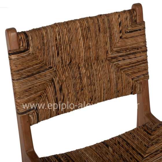 CHAIR HM9399.11 TEAK WOOD WITH STRAW MATTING ON BACKREST AND SEAT NATURAL COLOR 51x60,5x86Hcm