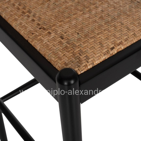 ΣΚΑΜΠΟ ΑΠΟ ΟΞΙΑ-RATTAN ΑΨΙΔΑ ΠΛΑΤΗ ΜΑΥΡΟ 43,5x50x98ΥεκHM9408.02