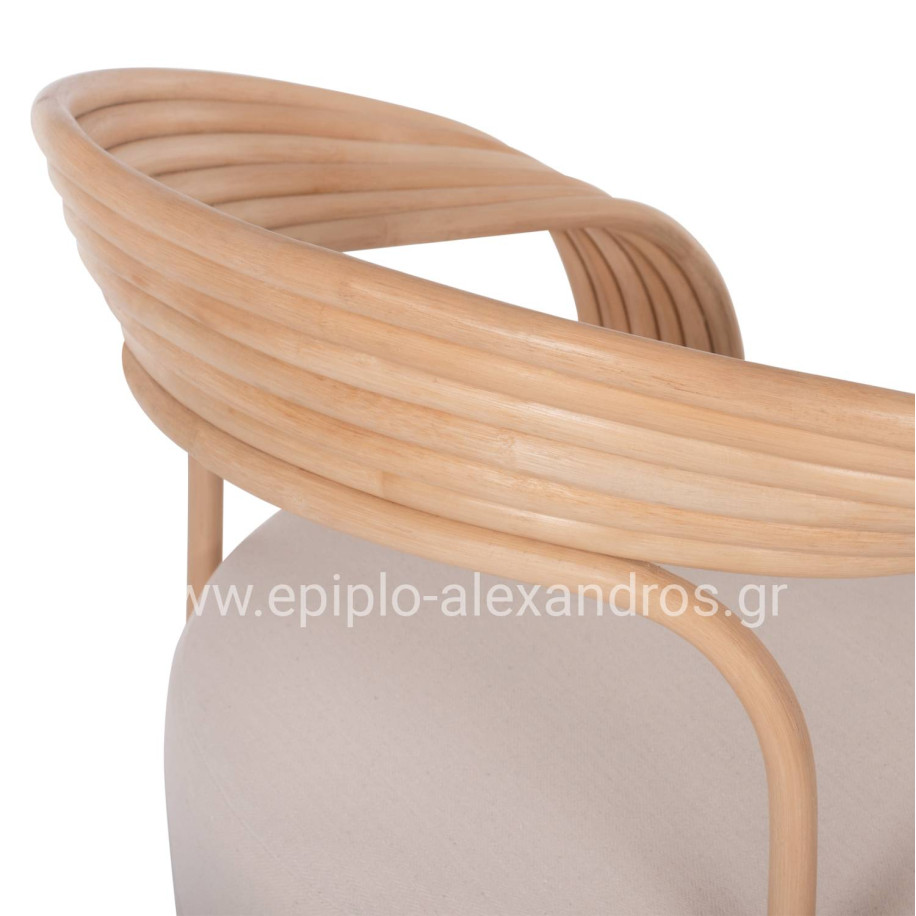 ΠΟΛΥΘΡΟΝΑ DUCHESS ΑΠΟ RATTAN ΦΥΣΙΚΟ-ΕΚΡΟΥ ΜΑΞΙΛΑΡΙ HM9478 81x59x70Y εκ.