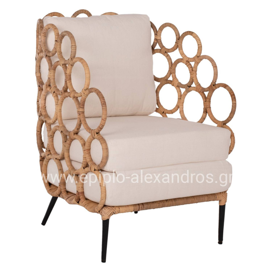 ΠΟΛΥΘΡΟΝΑ RINGER HM9341 ΑΠΟ RATTAN-ΜΕΤΑΛΛΟ ΦΥΣΙΚΟ ΧΡΩΜΑ 65x69x86Y εκ.