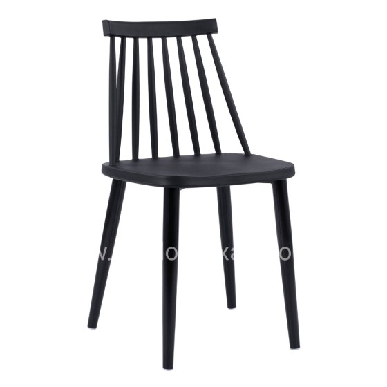 Dining Chair HM8052.12 Vanessa Black with metallic black legs 43x46,5x82 cm.