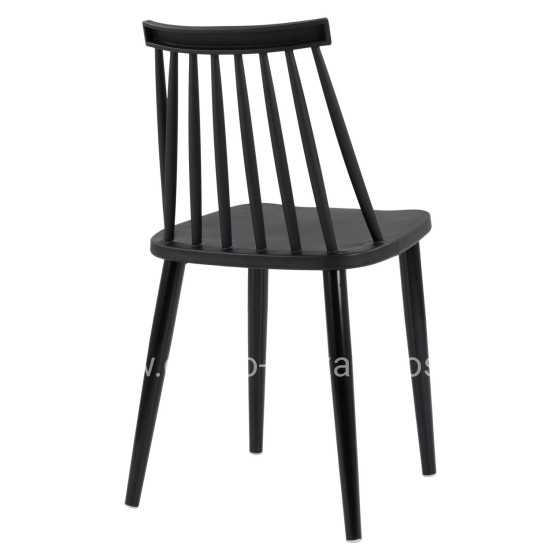 Dining Chair HM8052.12 Vanessa Black with metallic black legs 43x46,5x82 cm.