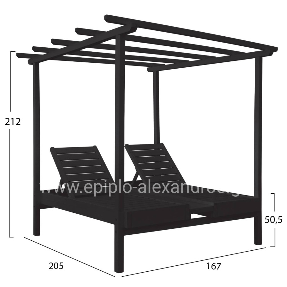ΞΑΠΛΩΣΤΡΑ ΜΥΚΟΝΟΣ ΕΠΑΓΓΕΛΜ. ΞΥΛΙΝΗ ΔΙΠΛΗ ΜΑΥΡΗ ΜΕ ΟΥΡΑΝΟ 205x167x212Yεκ.HM5428.01