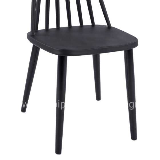 Dining Chair HM8052.12 Vanessa Black with metallic black legs 43x46,5x82 cm.