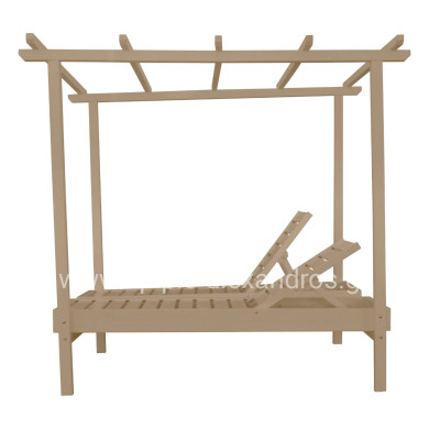 ΞΑΠΛΩΣΤΡΑ ΕΠΑΓΓΕΛΜ. ΜΥΚΟΝΟΣ ΞΥΛΙΝΗ ΔΙΠΛΗ ΜΠΕΖ ΜΕ ΟΥΡΑΝΟ 205x167x212Υεκ.HM5428.02