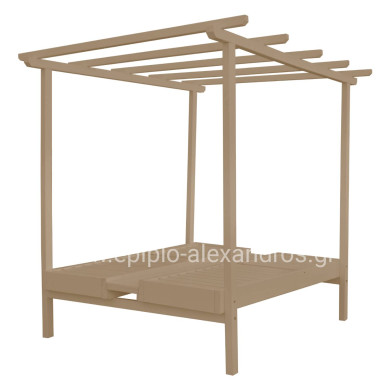 ΞΑΠΛΩΣΤΡΑ ΕΠΑΓΓΕΛΜ. ΜΥΚΟΝΟΣ ΞΥΛΙΝΗ ΔΙΠΛΗ ΜΠΕΖ ΜΕ ΟΥΡΑΝΟ 205x167x212Υεκ.HM5428.02