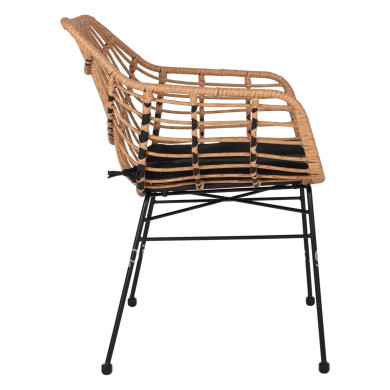 ΠΟΛΥΘΡΟΝΑ ΕΠΑΓΓΕΛΜΑΤΙΚΗ ΜΑΥΡΟ ΜΕΤΑΛΛΟ RATTAN ΜΠΕΖ & ΜΑΞΙΛΑΡΙ HM5864.01 58,5x60,5x80 εκ.