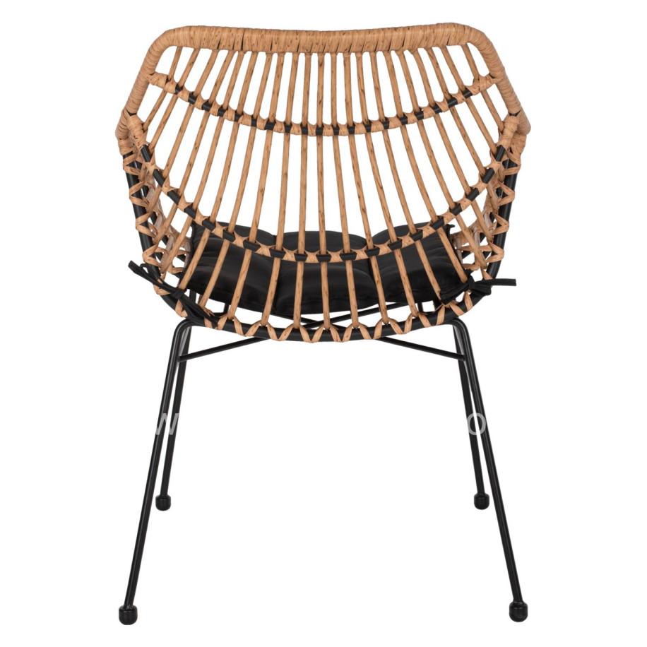 ΠΟΛΥΘΡΟΝΑ ΕΠΑΓΓΕΛΜΑΤΙΚΗ ΜΑΥΡΟ ΜΕΤΑΛΛΟ RATTAN ΜΠΕΖ & ΜΑΞΙΛΑΡΙ HM5864.01 58,5x60,5x80 εκ.