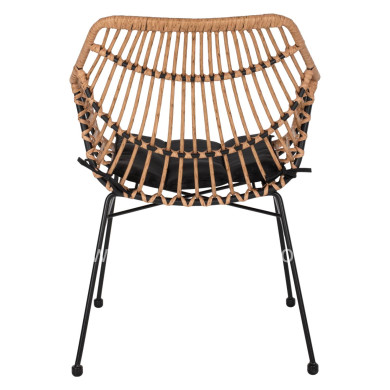 ΠΟΛΥΘΡΟΝΑ ΕΠΑΓΓΕΛΜΑΤΙΚΗ ΜΑΥΡΟ ΜΕΤΑΛΛΟ RATTAN ΜΠΕΖ & ΜΑΞΙΛΑΡΙ HM5864.01 58,5x60,5x80 εκ.