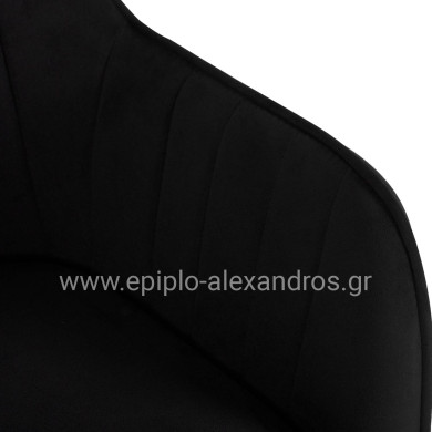 ΠΟΛΥΘΡΟΝΑΚΙ SAWYER ΒΕΛΟΥΔΟ ΜΑΥΡΟ ΜΕ ΧΡΥΣΑ ΠΟΔΙΑ HM8523.04 55Χ60Χ83Υεκ.